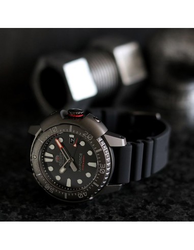 copy of reloj automático hombre buceo Orient M-Force RA-AC0L01B dial negro 45mm correa acero 200m water resist