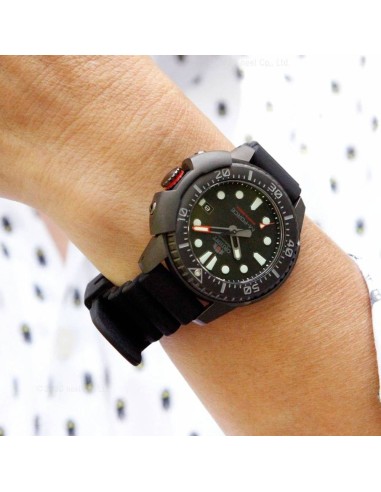 copy of reloj automático hombre buceo Orient M-Force RA-AC0L01B dial negro 45mm correa acero 200m water resist