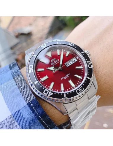 Reloj de buceo Automático Hombre Orient Kamasu RA-AA0003R dial rojo 42mm buceo correa acero 200m water resist