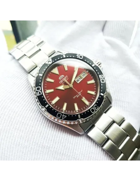 Reloj de buceo Automático Hombre Orient Kamasu RA-AA0003R dial rojo 42mm buceo correa acero 200m water resist