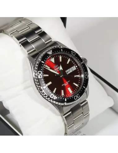 Reloj de buceo Automático Hombre Orient Kamasu RA-AA0003R dial rojo 42mm buceo correa acero 200m water resist