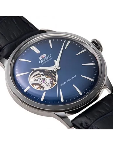 reloj hombre automático Orient RA-AG0005L OPEN HEART esfera azul correa cuero