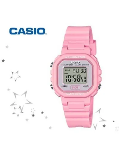 Reloj casio digital MUJER LA-20WH-4A1 color rosa alarma y luz led