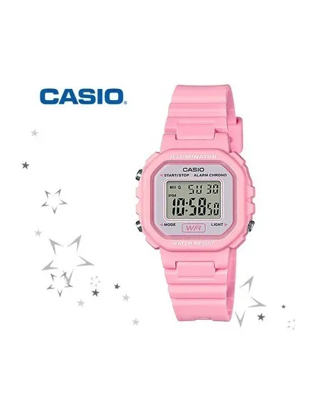 Reloj casio digital MUJER LA-20WH-4A1 color rosa alarma y luz led