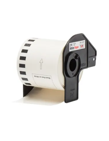 Compatible Brother DK22251 Ancho 62mm x 15,24 metros - Texto rojo y negro sobre fondo blanco