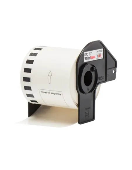 Compatible Brother DK22251 Ancho 62mm x 15,24 metros - Texto rojo y negro sobre fondo blanco