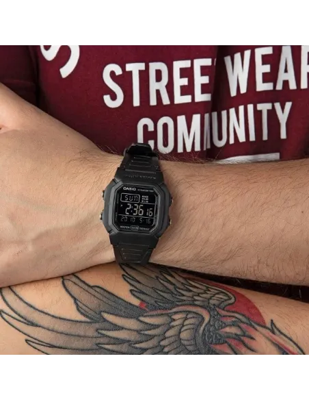 Reloj digital hombre Casio W800H-1B 10 años batería correa goma luz led