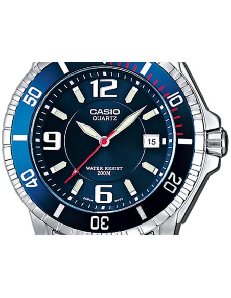 reloj de buceo hombre Casio MTD-1053D-2A dial azul correa acero 200m water resist