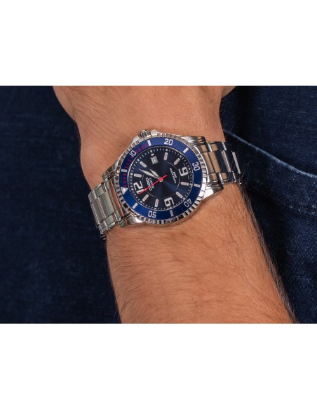 reloj de buceo hombre Casio MTD-1053D-2A dial azul correa acero 200m water resist