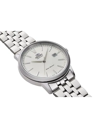 Reloj automático hombre Orient Symphony RA-AC0F02S dial plata 41.6mm correa de acero 50m (admite cuerda manual)