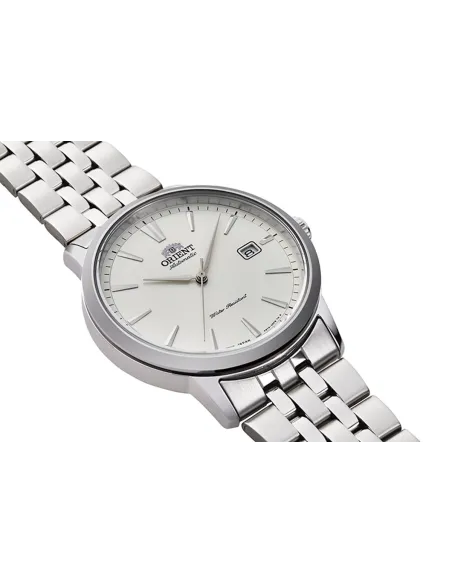 Reloj automático hombre Orient Symphony RA-AC0F02S dial plata 41.6mm correa de acero 50m (admite cuerda manual)