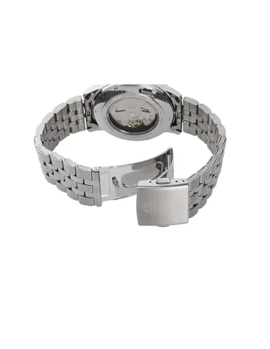 Reloj automático hombre Orient Symphony RA-AC0F02S dial plata 41.6mm correa de acero 50m (admite cuerda manual)