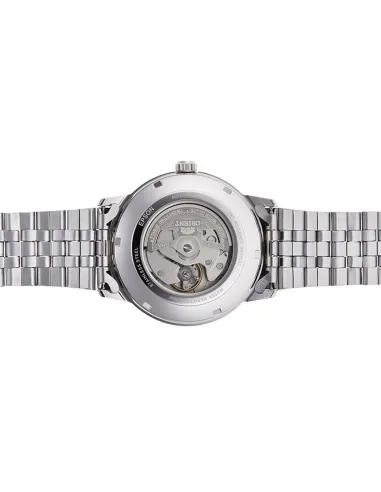Reloj automático hombre Orient Symphony RA-AC0F02S dial plata 41.6mm correa de acero 50m (admite cuerda manual)