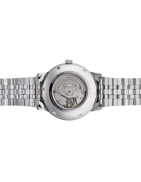Reloj automático hombre Orient Symphony RA-AC0F02S dial plata 41.6mm correa de acero 50m (admite cuerda manual)