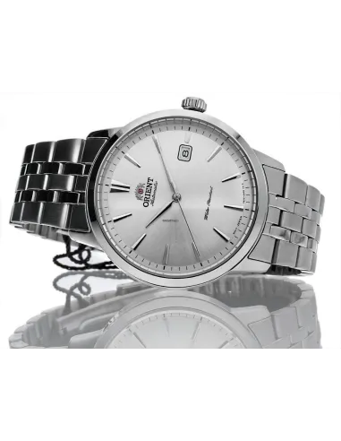 Reloj automático hombre Orient Symphony RA-AC0F02S dial plata 41.6mm correa de acero 50m (admite cuerda manual)