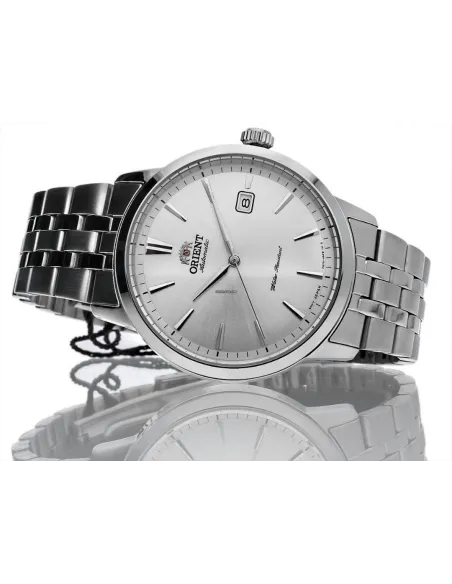 Reloj automático hombre Orient Symphony RA-AC0F02S dial plata 41.6mm correa de acero 50m (admite cuerda manual)