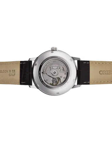 Reloj automático hombre Orient Contemporary RA-AC0F12S dial plata 41.6mm Cristal de zafiro correa de cuero 50m