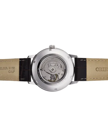 Reloj automático hombre Orient Contemporary RA-AC0F12S dial plata 41.6mm Cristal de zafiro correa de cuero 50m