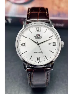 Reloj automático hombre Orient Contemporary RA-AC0F12S dial plata 41.6mm Cristal de zafiro correa de cuero 50m