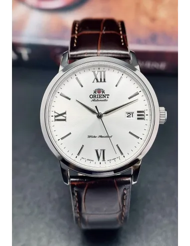 Reloj automático hombre Orient Contemporary RA-AC0F12S dial plata 41.6mm Cristal de zafiro correa de cuero 50m