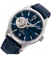 Reloj automático hombre Orient Star RE-AT0006L dial azul 39.3mm Cristal de Zafiro anti-reflejo correa de cuero
