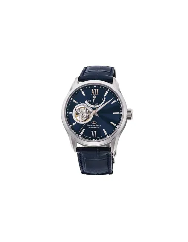 Reloj automático hombre Orient Star RE-AT0006L dial azul 39.3mm Cristal de Zafiro anti-reflejo correa de cuero