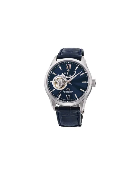 Reloj automático hombre Orient Star RE-AT0006L dial azul 39.3mm Cristal de Zafiro anti-reflejo correa de cuero