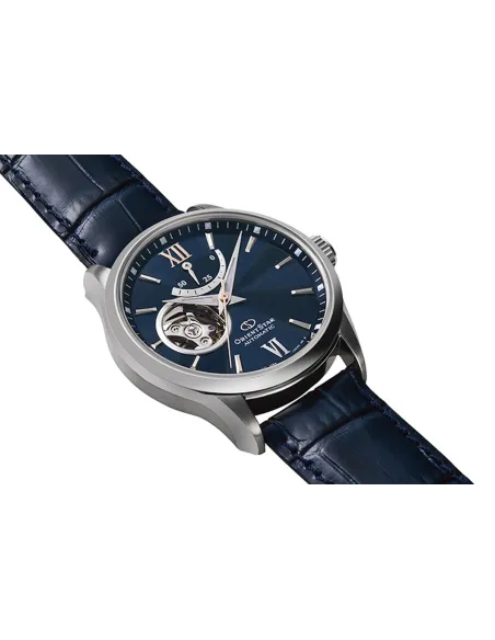 Reloj automático hombre Orient Star RE-AT0006L dial azul 39.3mm Cristal de Zafiro anti-reflejo correa de cuero