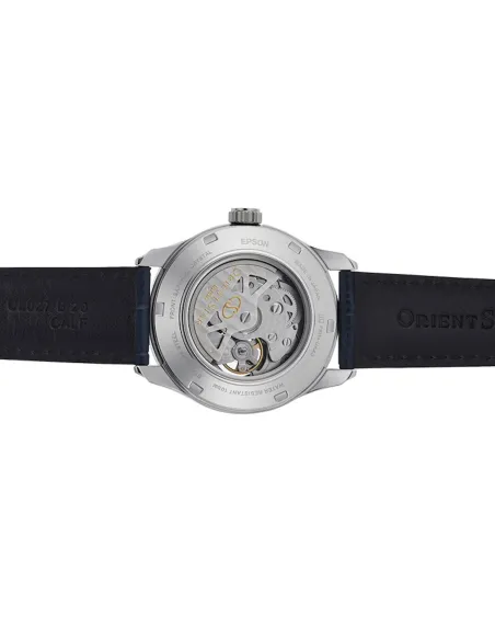 Reloj automático hombre Orient Star RE-AT0006L dial azul 39.3mm Cristal de Zafiro anti-reflejo correa de cuero