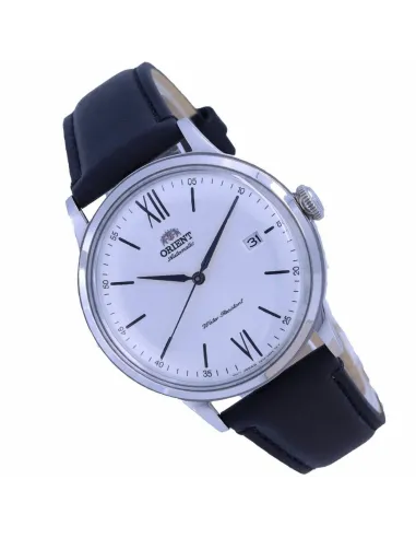 Reloj automático hombre Orient Bambino RA-AC0022S dial plata 40.5mm correa de cuero