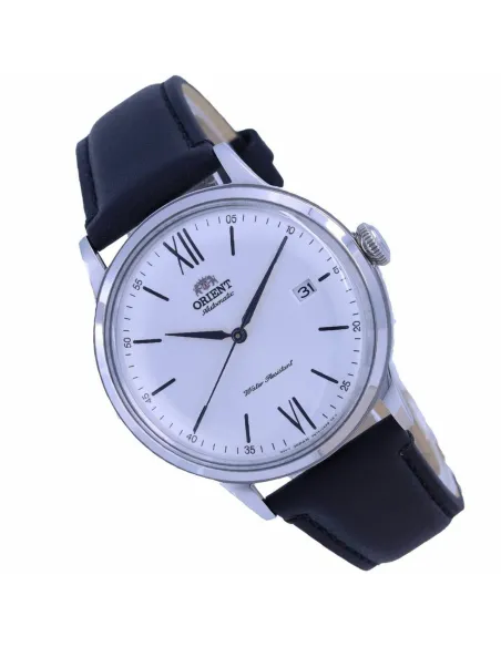 Reloj automático hombre Orient Bambino RA-AC0022S dial plata 40.5mm correa de cuero