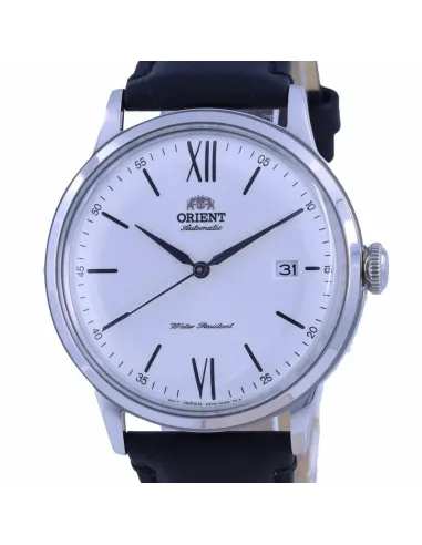 Reloj automático hombre Orient Bambino RA-AC0022S dial plata 40.5mm correa de cuero