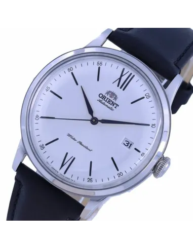 Reloj automático hombre Orient Bambino RA-AC0022S dial plata 40.5mm correa de cuero