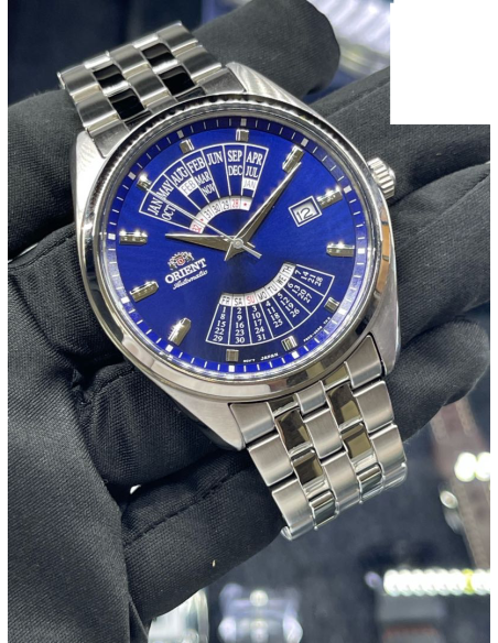 Orient Multi Year Calendar RA-BA0003L automatic men's watch blue dial 43.5mm stainless steel bracelet 50m water resist hand-hack