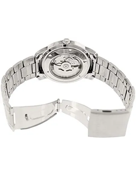 Seiko 5 SNKM87K1 automatic men's watch black dial 43mm 50m Water Resist stainless steel bracelet