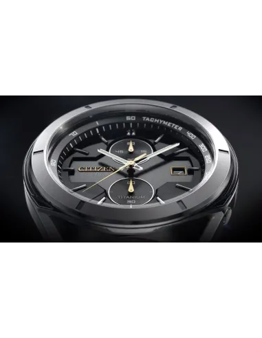 Reloj hombre ultra-ligero Citizen Super Titanium Armor CA7058-55E 44mm Eco-drive Cristal de Zafiro Taquímetro