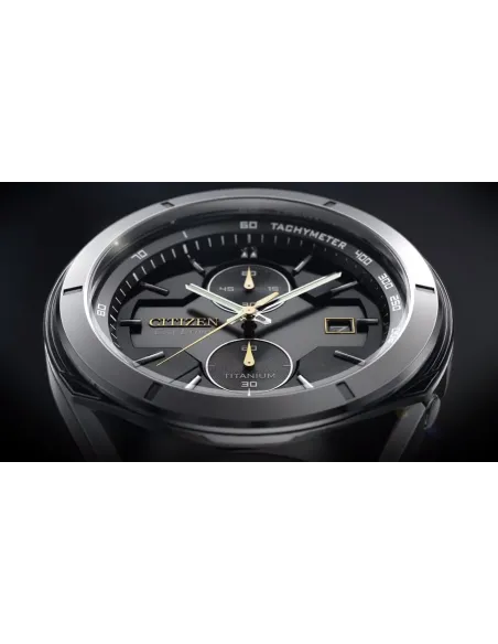 Reloj hombre ultra-ligero Citizen Super Titanium Armor CA7058-55E 44mm Eco-drive Cristal de Zafiro Taquímetro