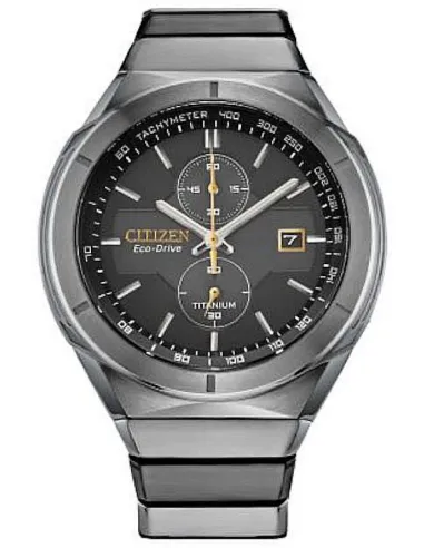 Reloj hombre ultra-ligero Citizen Super Titanium Armor CA7058-55E 44mm Eco-drive Cristal de Zafiro Taquímetro