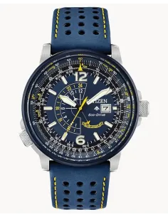 Reloj Aviador hombre Citizen Promaster Nighthawk Blue Angels BJ7007-02L dial azul 42mm correa de cuero 200m
