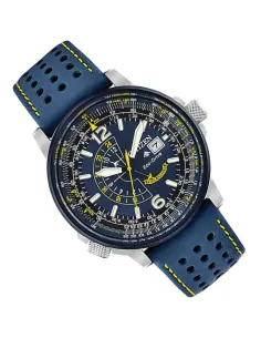 Reloj Aviador hombre Citizen Promaster Nighthawk Blue Angels BJ7007-02L dial azul 42mm correa de cuero 200m 2