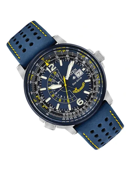 Reloj Aviador hombre Citizen Promaster Nighthawk Blue Angels BJ7007-02L dial azul 42mm correa de cuero 200m