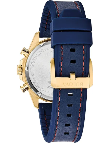 Reloj hombre Bulova Marine Star 97B168 Cuarzo 43mm correa de cuero 100m WR