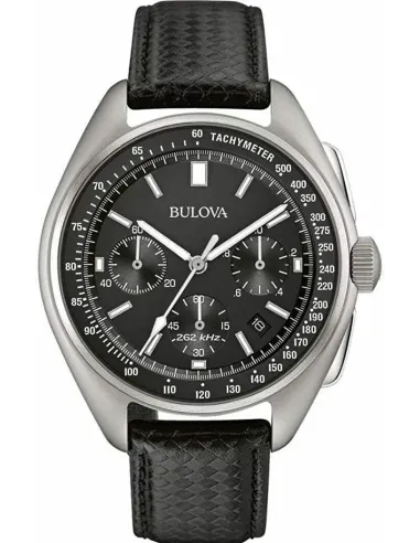 Reloj hombre Bulova 96B251 Special Edition Moon Apollo Lunar Pilot Chronograph dial negro 30m WR correa de cuero