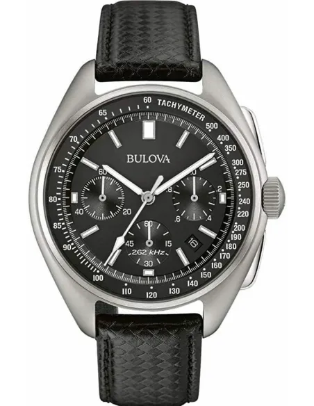 Reloj hombre Bulova 96B251 Special Edition Moon Apollo Lunar Pilot Chronograph dial negro 30m WR correa de cuero