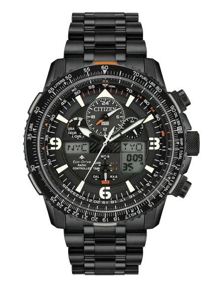 Reloj hombre Aviador Radiocontrol Citizen Promaster SkyHawk JY8075-51E 45mm Alarma Baño de Iones cristal de Zafiro 200m