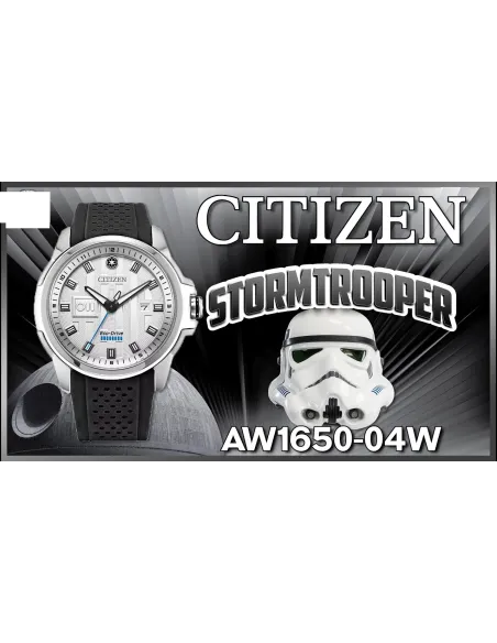 Reloj hombre Citizen Star Wars Stormtrooper AW1650-04W 44mm Ecodrive correa de poliuretano 100m