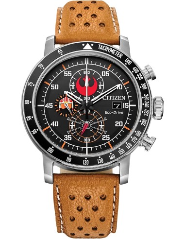 Reloj hombre aviador Citizen Star Wars Rebel Pilot CA0761-06W 44mm dial negro correa de cuero 100m
