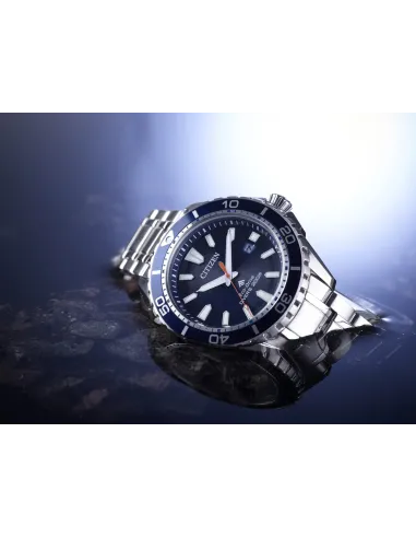 Reloj de buceo hombre Citizen Ecodrive Promaster BN0191-55L dial azul 45mm correa de acero 200m WR