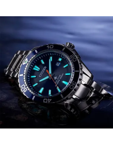 Reloj de buceo hombre Citizen Ecodrive Promaster BN0191-55L dial azul 45mm correa de acero 200m WR