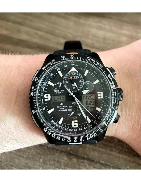 Reloj hombre Aviador Radiocontrol Citizen Promaster SkyHawk JY8075-51E 45mm Alarma Baño de Iones cristal de Zafiro 200m